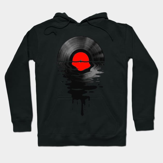 Vinyl LP Music Record Sunset Red Hoodie by Badganks